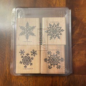 Stampin Up Lace Snowflakes Wooden Stamp Set